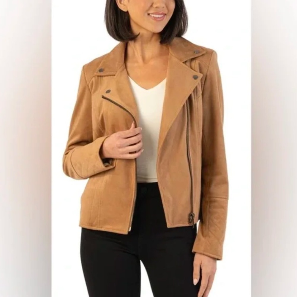Kut From The Kloth Tan Suede Moto Jacket XS